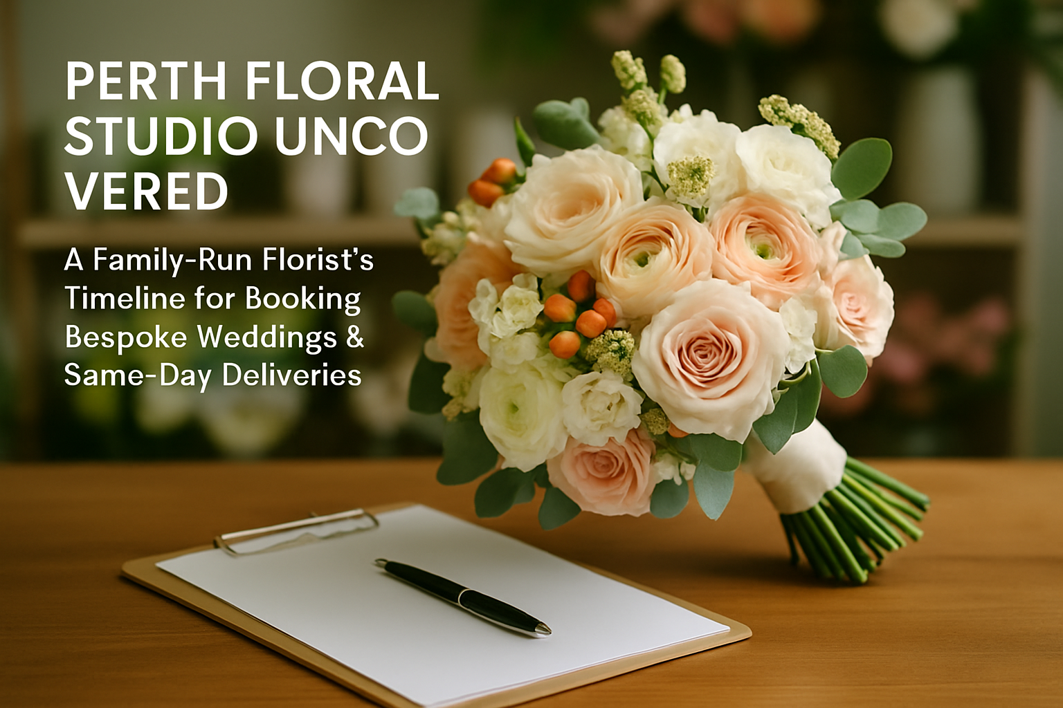 Perth Floral Studio Uncovered: A Family-Run Florist's Timeline for Booking Bespoke Weddings &amp; Same-Day Deliveries