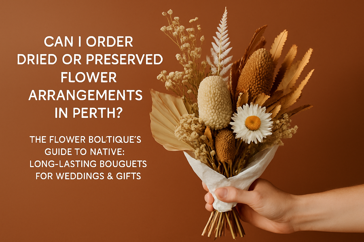 Can I Order Dried or Preserved Flower Arrangements in Perth? The Flower Boutique’s Guide to Native, Long-Lasting Bouquets for Weddings &amp; Gifts