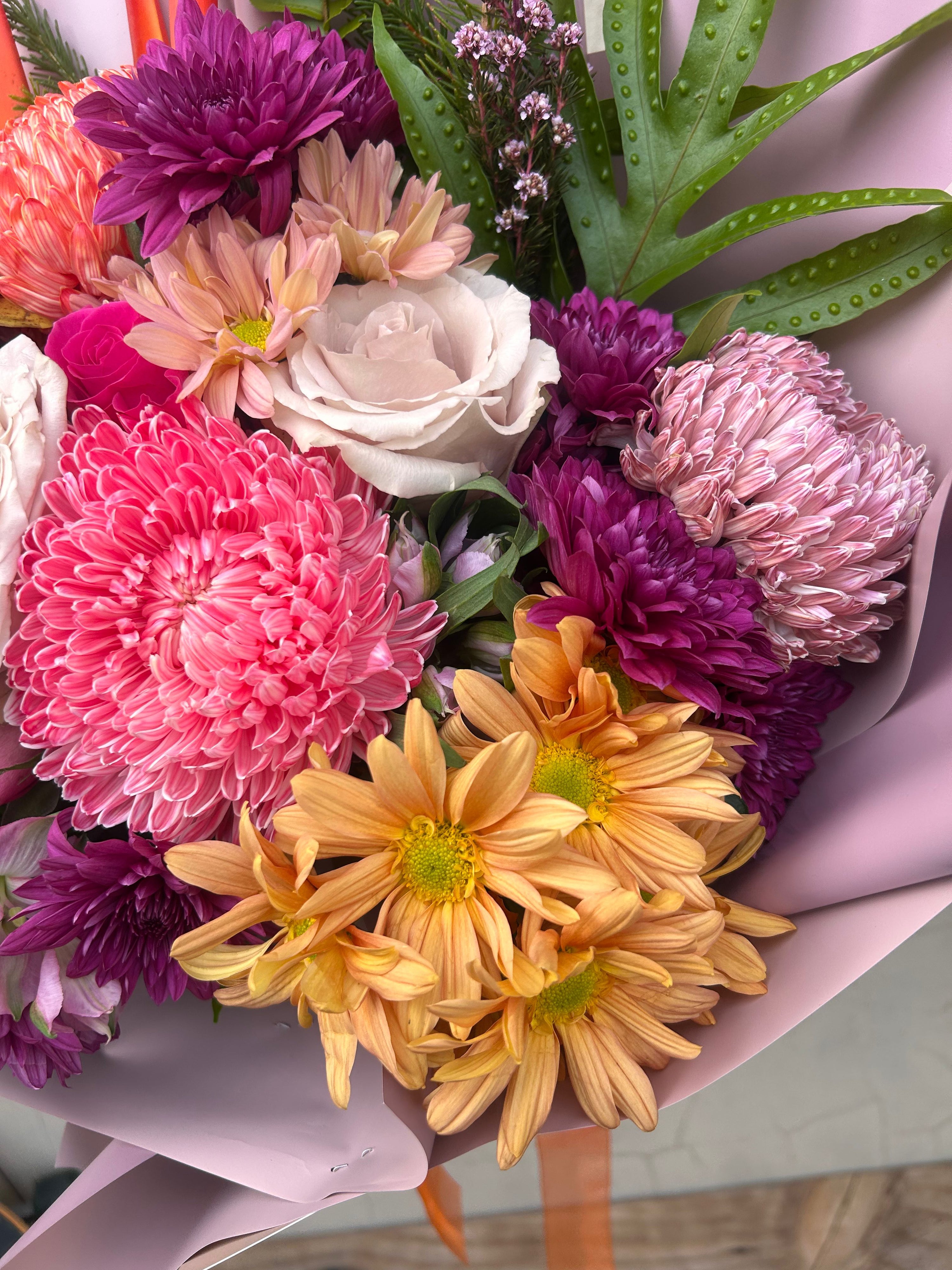 Handcrafted Floral Fiesta bouquet by Perth florist with bold seasonal blooms perfect for birthdays, celebrations and gifts