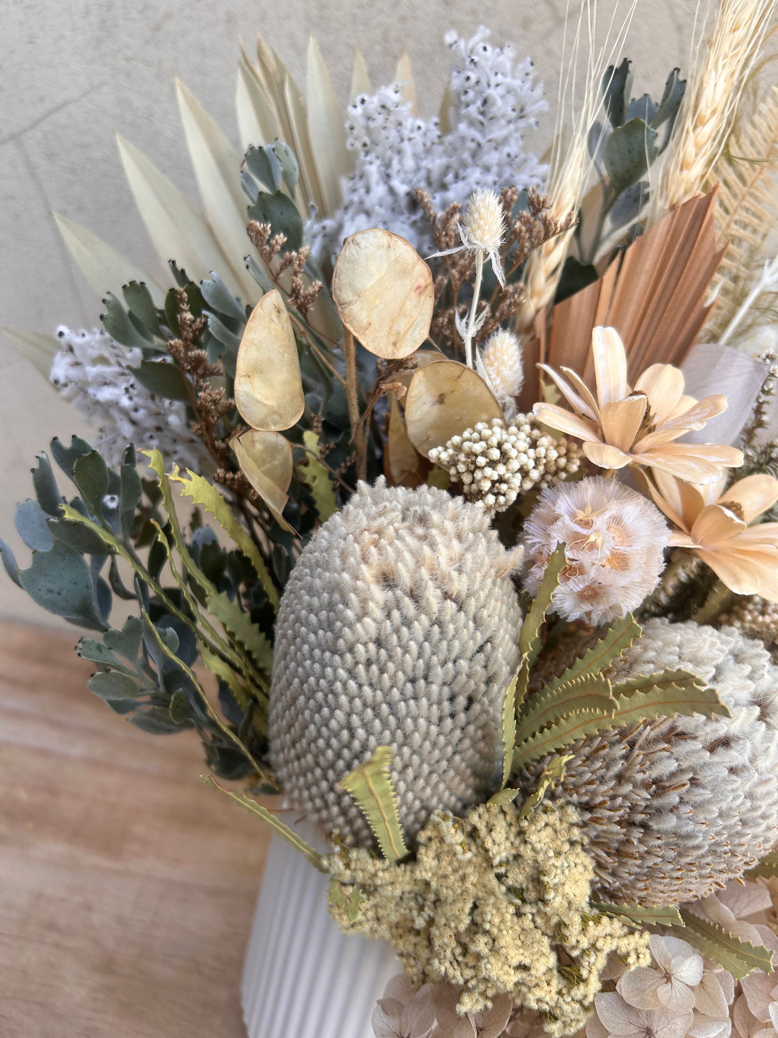 Premium dried floral arrangement earthy tones home decor
