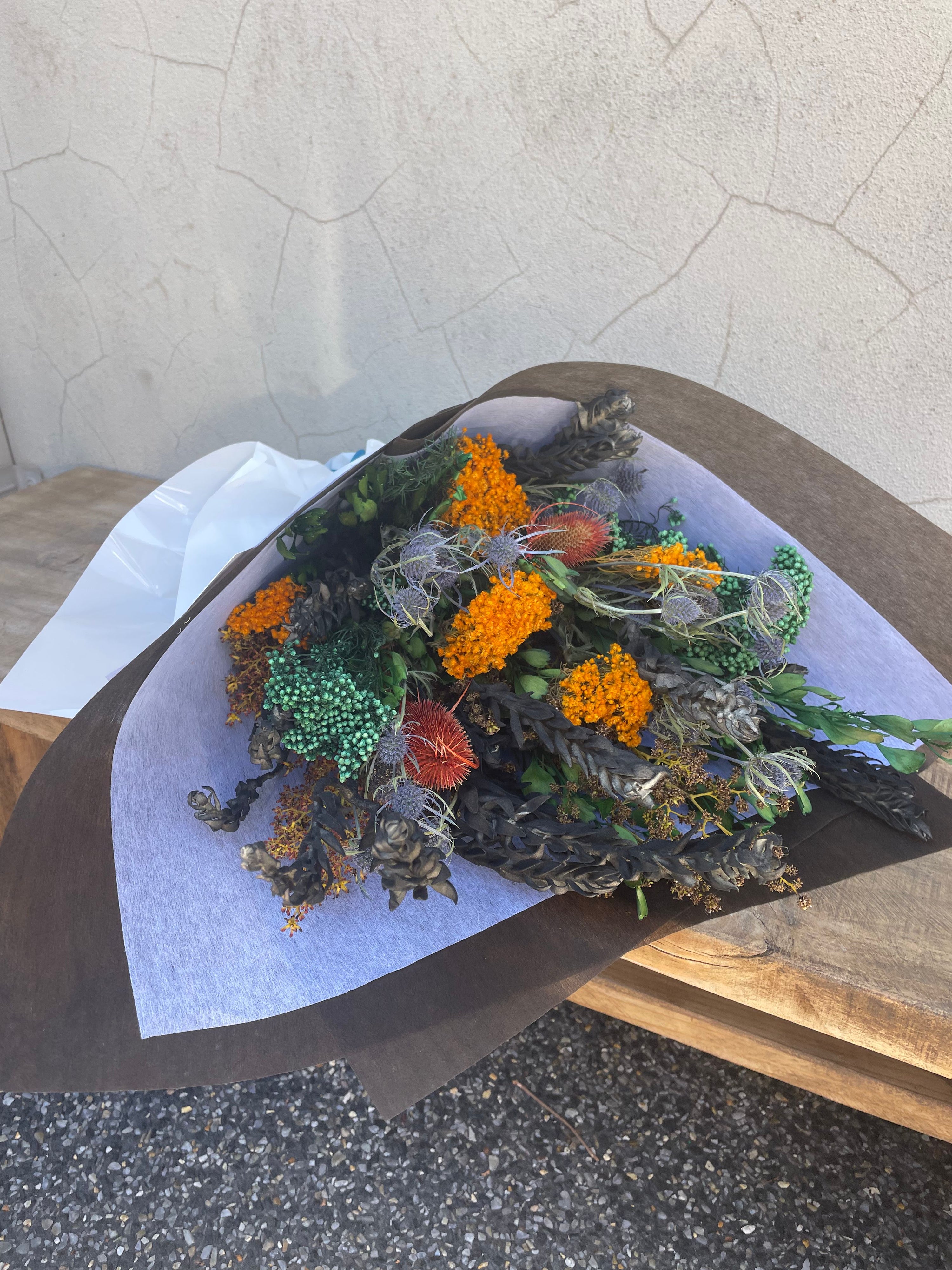 Dried flower bouquet perfect for home decor or to send by ordering online at the Flower boutique Perth for same day delviery