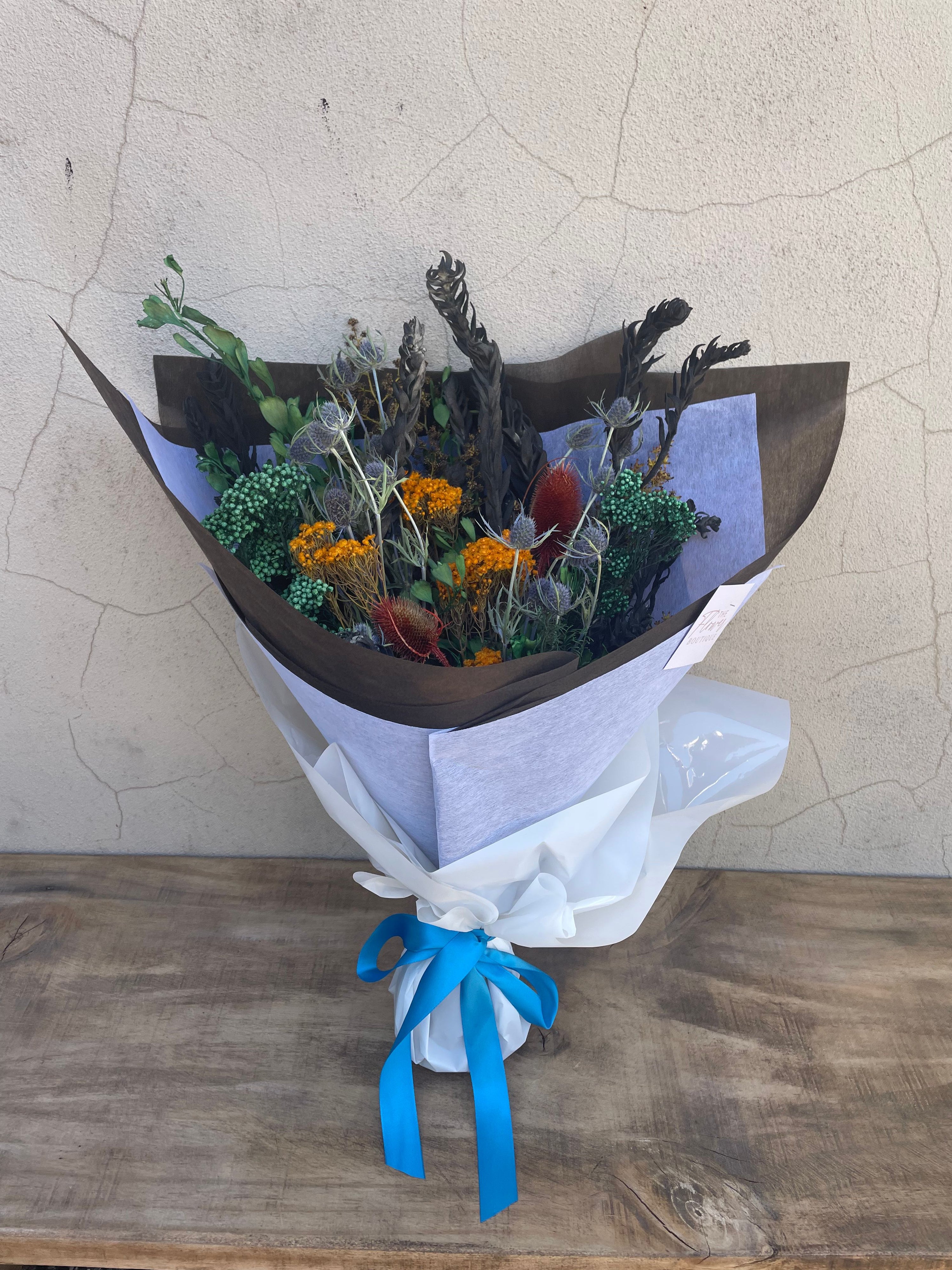 Dried flower bouquet perfect for home decor or to send by ordering online at the Flower boutique Perth for same day delviery