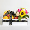 Floral fruit hamper with seasonal blooms and orchard fruit — Perth WA same-day delivery