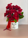 VENUS flower box with "my one & only" written on the box featuring six premium Ecuadorian roses in a white keepsake box.