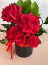 VIDA flower box featuring four gorgeous premium Ecuadorian roses in a black keepsake 