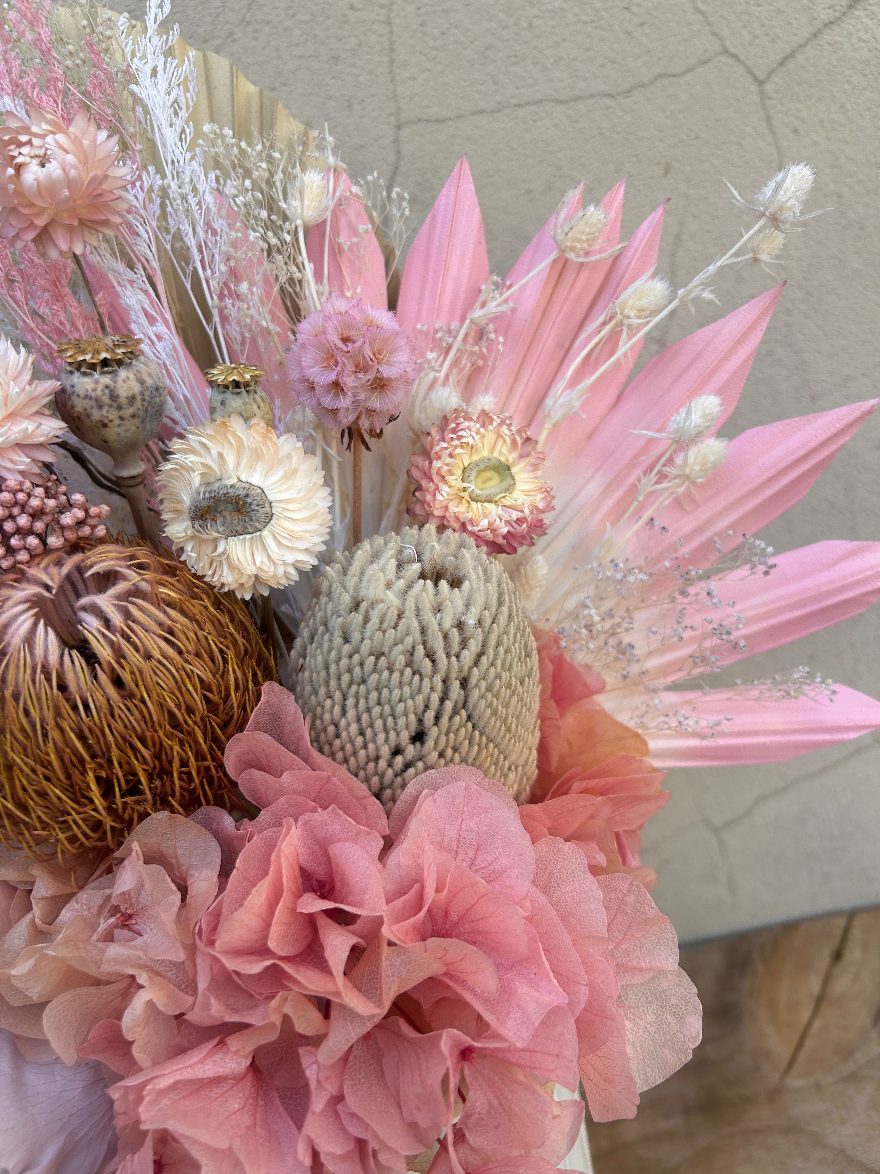 Premium dried floral arrangement blush tones home decor