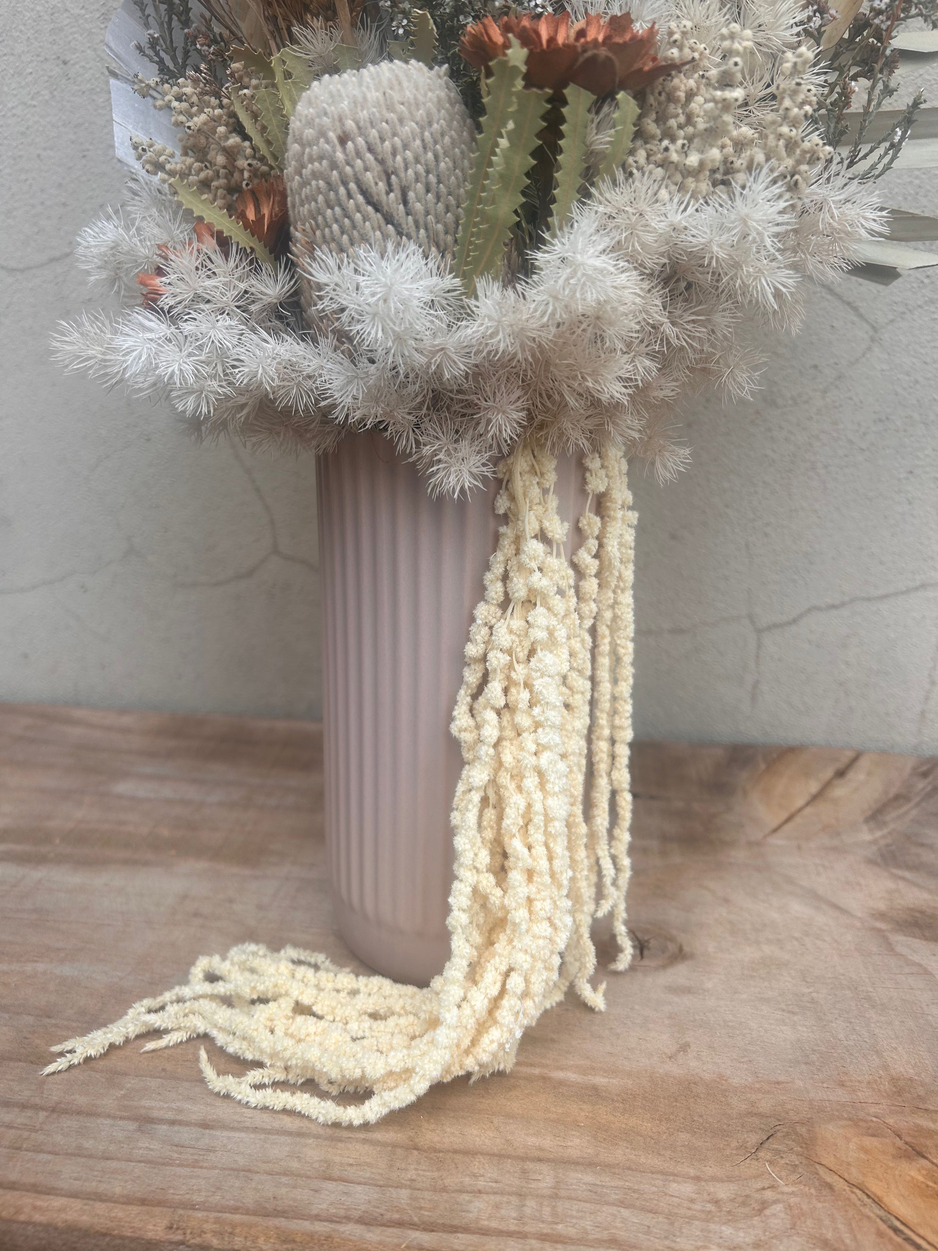 sandstone dried flower arrangement perth neutral preserved flowers home styling