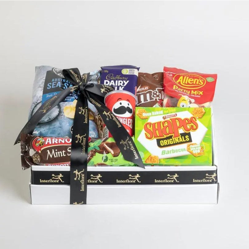 Sweet and savoury grazing box with crackers, nuts & chocolates — Perth WA
