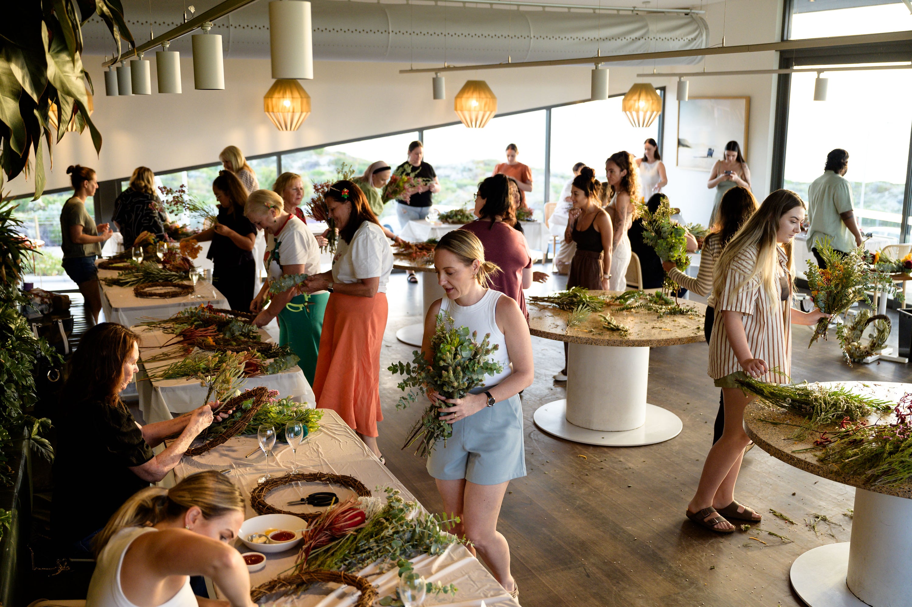 Festive Christmas wreath-making workshop in Perth, Western Australia at Carramar Community Centre 6065 – create handmade holiday wreaths with expert guidance at The Flower Boutique