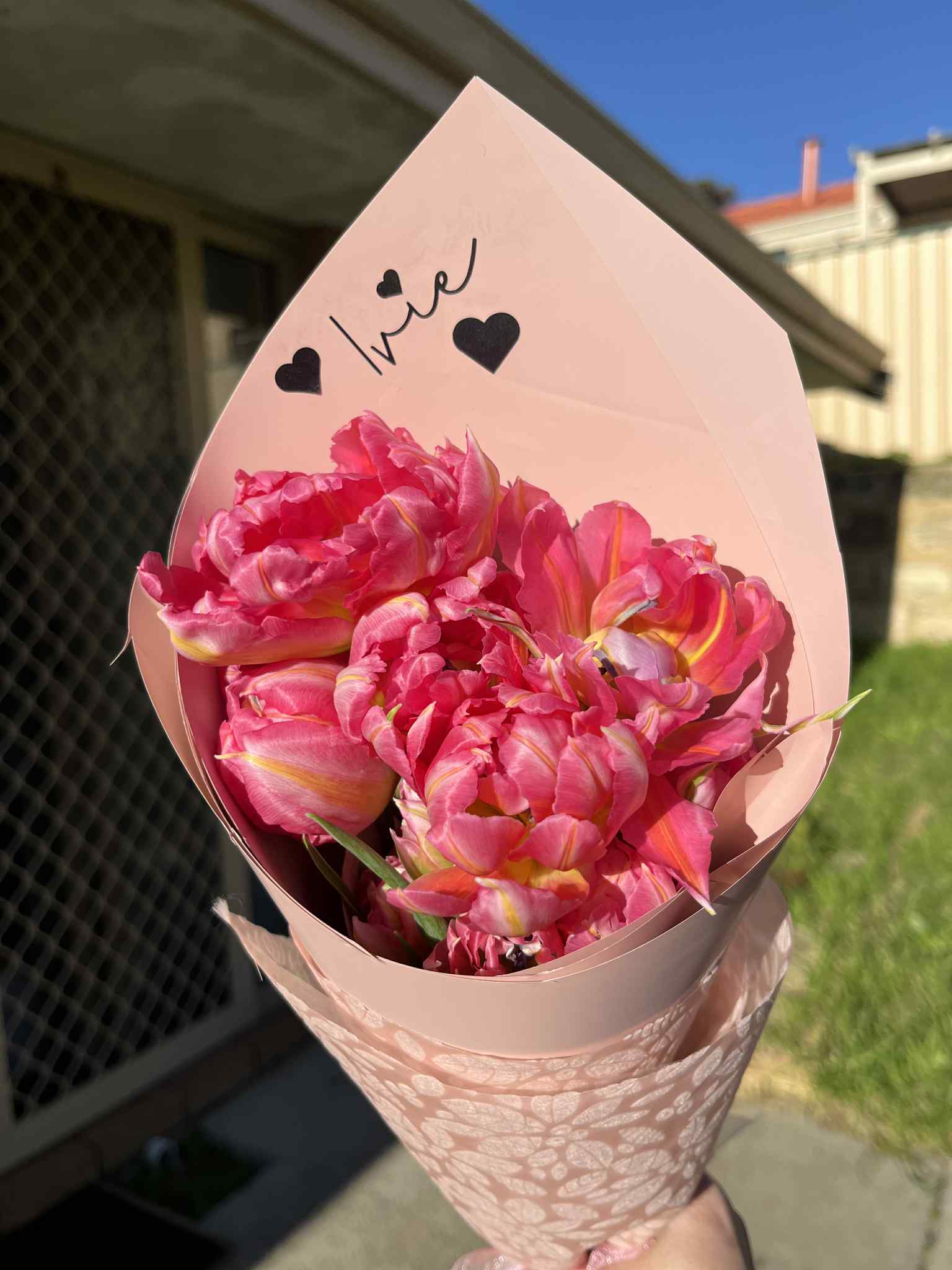 No.39 tulip bouquet in standard wrap – August exclusive from The Flower Boutique Perth